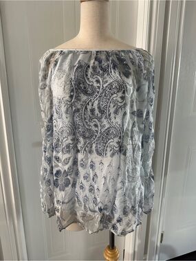 Tempo Paris Paisley & Floral Sheer Lined Blouse